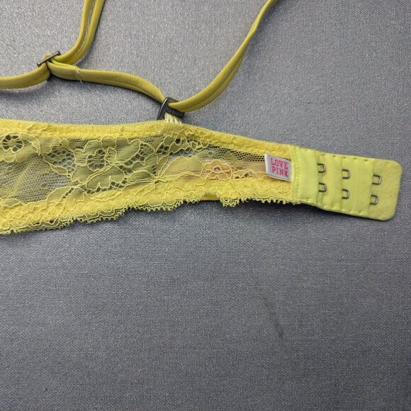Victoria's Secret PINK Neon Yellow Leopard Push-Up Bra Size 34A - Picture 2 of 7